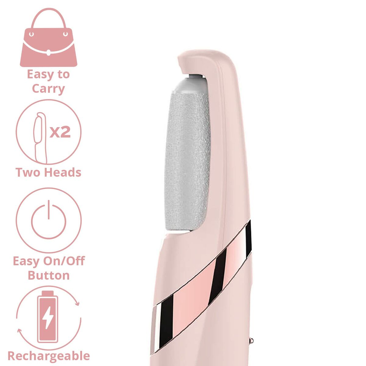 Removedor de Calos Eléctrico FLAWLESS Pedi Cor de Rosa